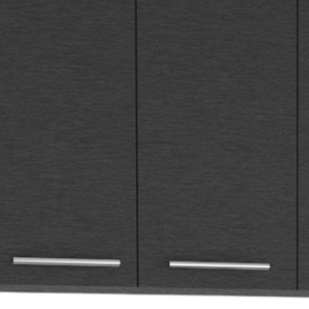 Black and White Wall Mounted Accent Cabinet with Five Shelves - 47-inch