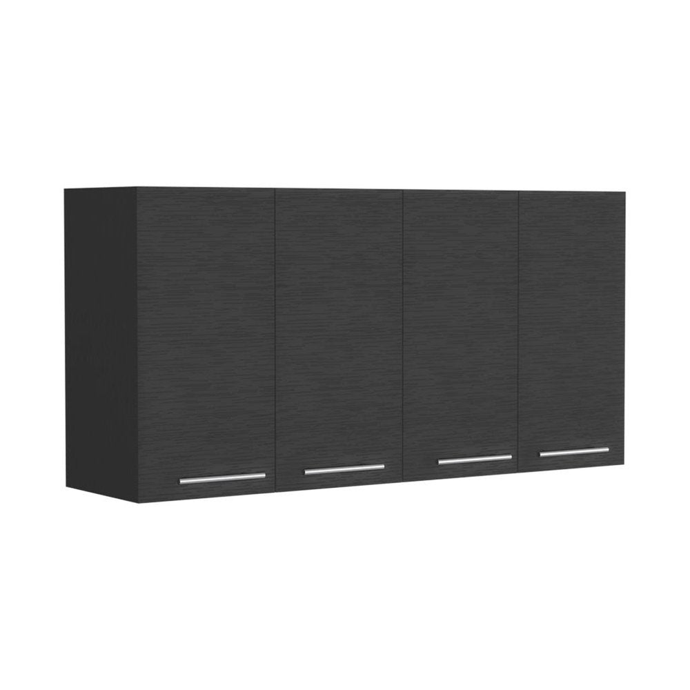 Black and White Wall Mounted Accent Cabinet with Five Shelves - 47-inch