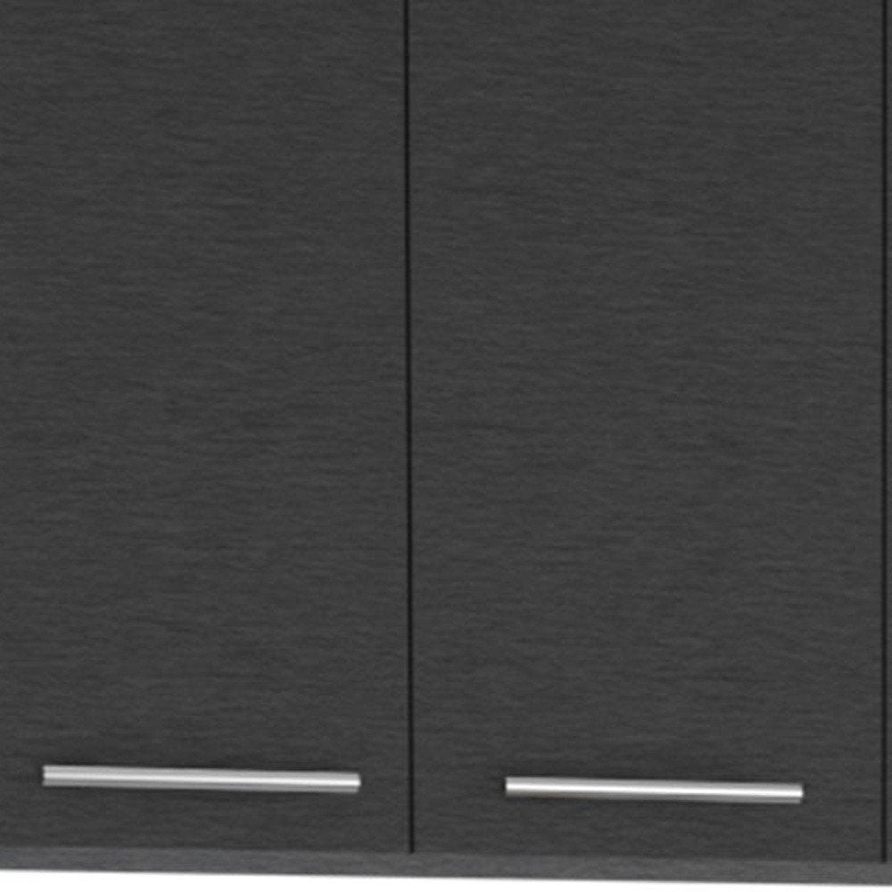 Black and White Wall Mounted Accent Cabinet with Five Shelves - 47-inch