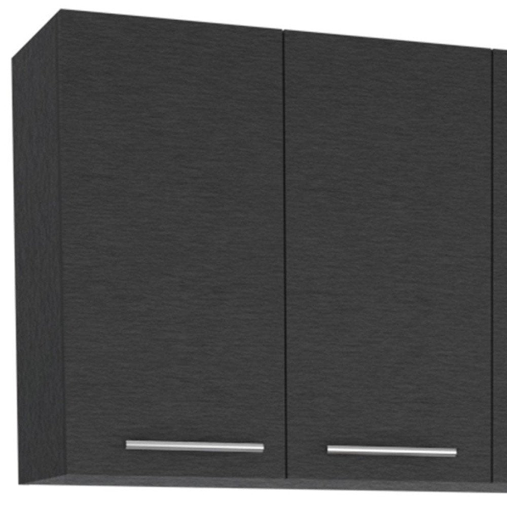 Black and White Wall Mounted Accent Cabinet with Five Shelves - 47-inch