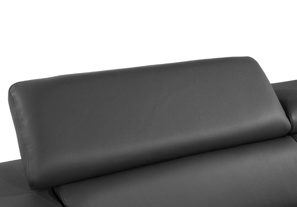 Dark Gray and Silver Metallic Leather Loveseat - 70-inch