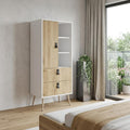 White and Natural Two Drawer Chest - 20-inch