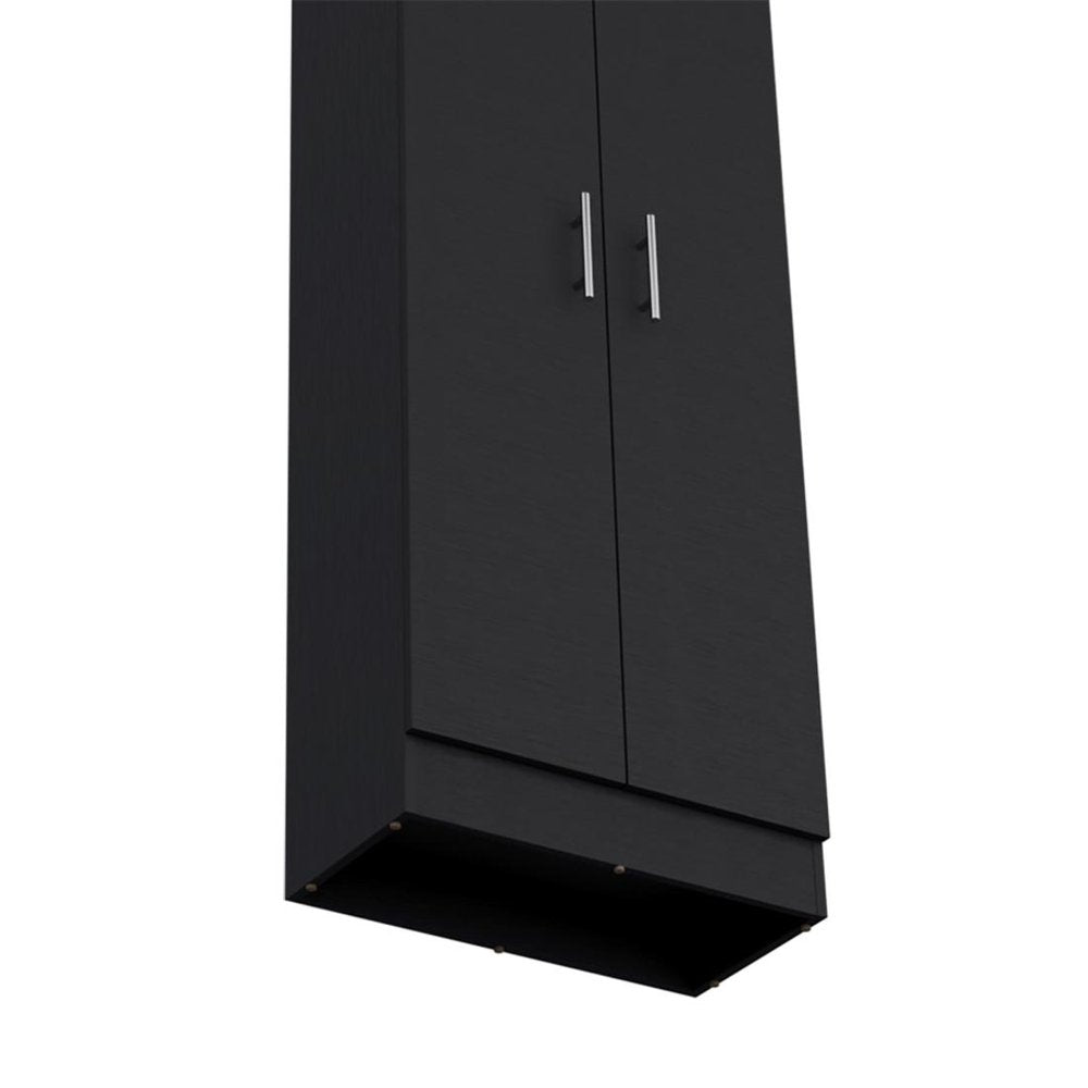 Black Wood Pantry or Storage Closet - 67-inch
