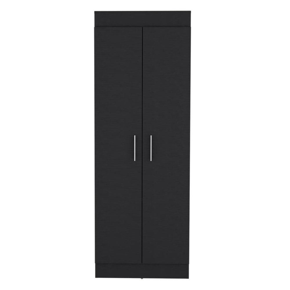 Black Wood Pantry or Storage Closet - 67-inch