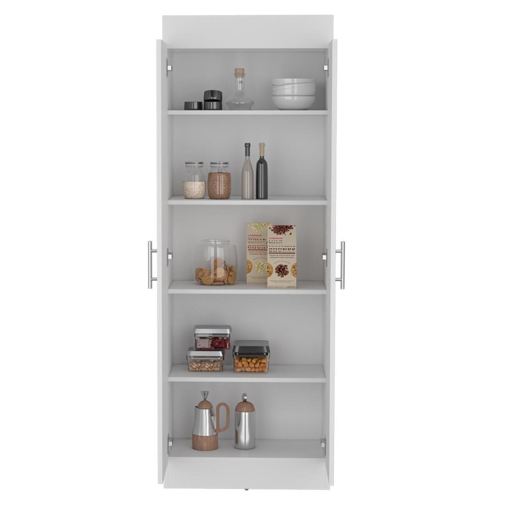 White Wood Pantry or Storage Closet - 67-inch
