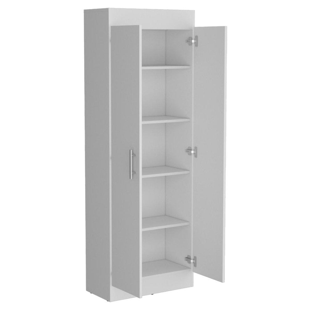 White Wood Pantry or Storage Closet - 67-inch