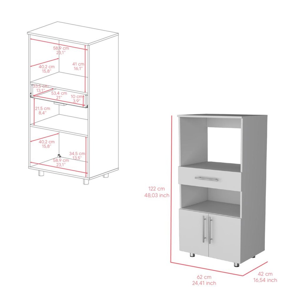 White Wood Pantry or Storage Closet - 48-inch