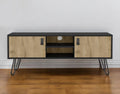 Beige and Black Cabinet Open and Enclosed Storage TV Stand - 48-inch