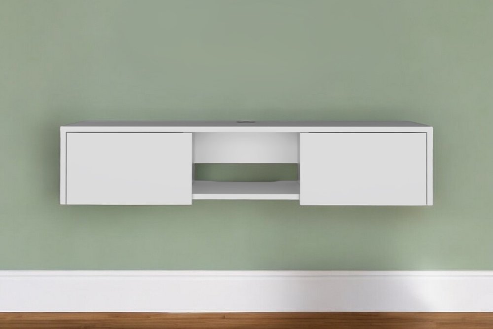 White Floating Mount TV Stand - 49-inch