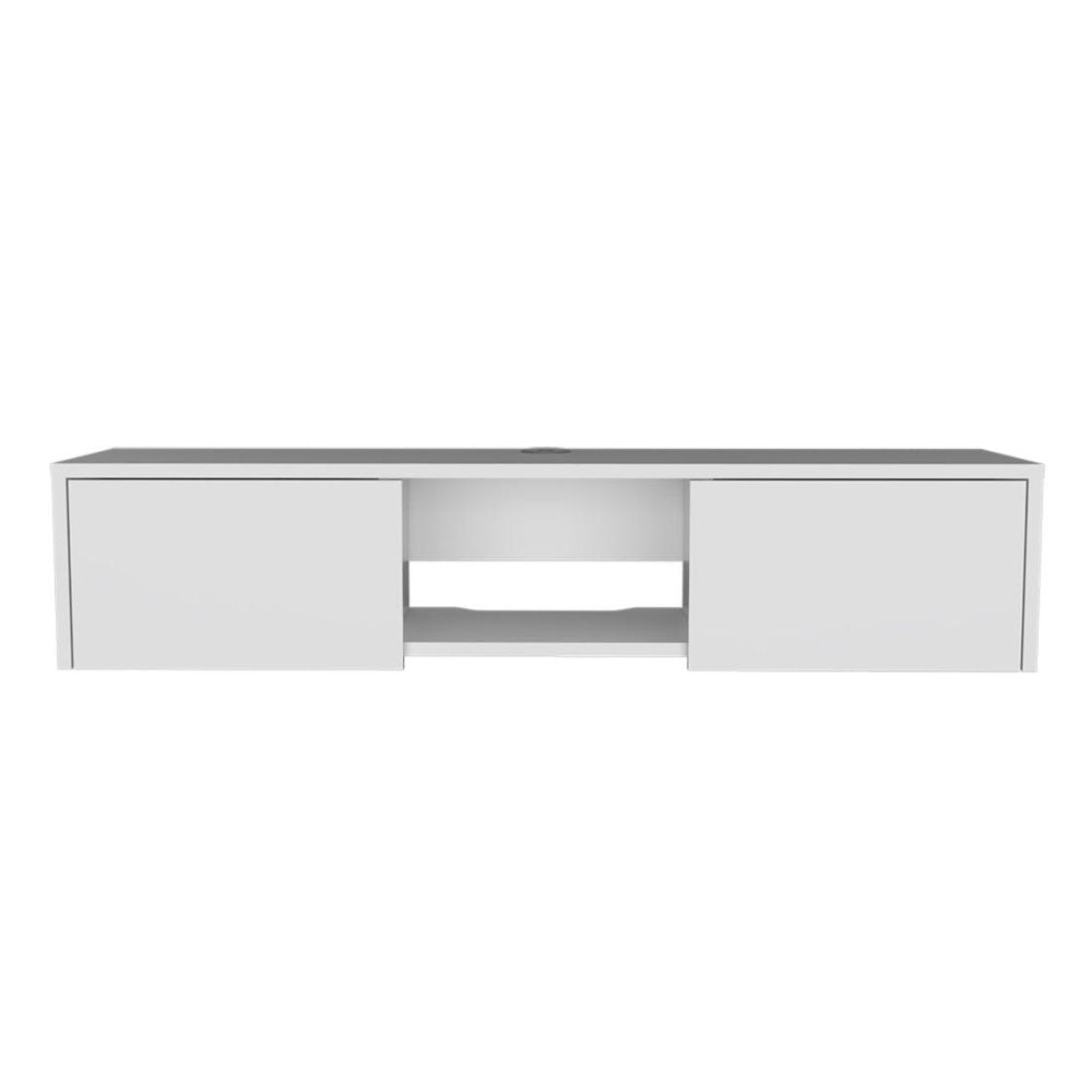 White Floating Mount TV Stand - 49-inch