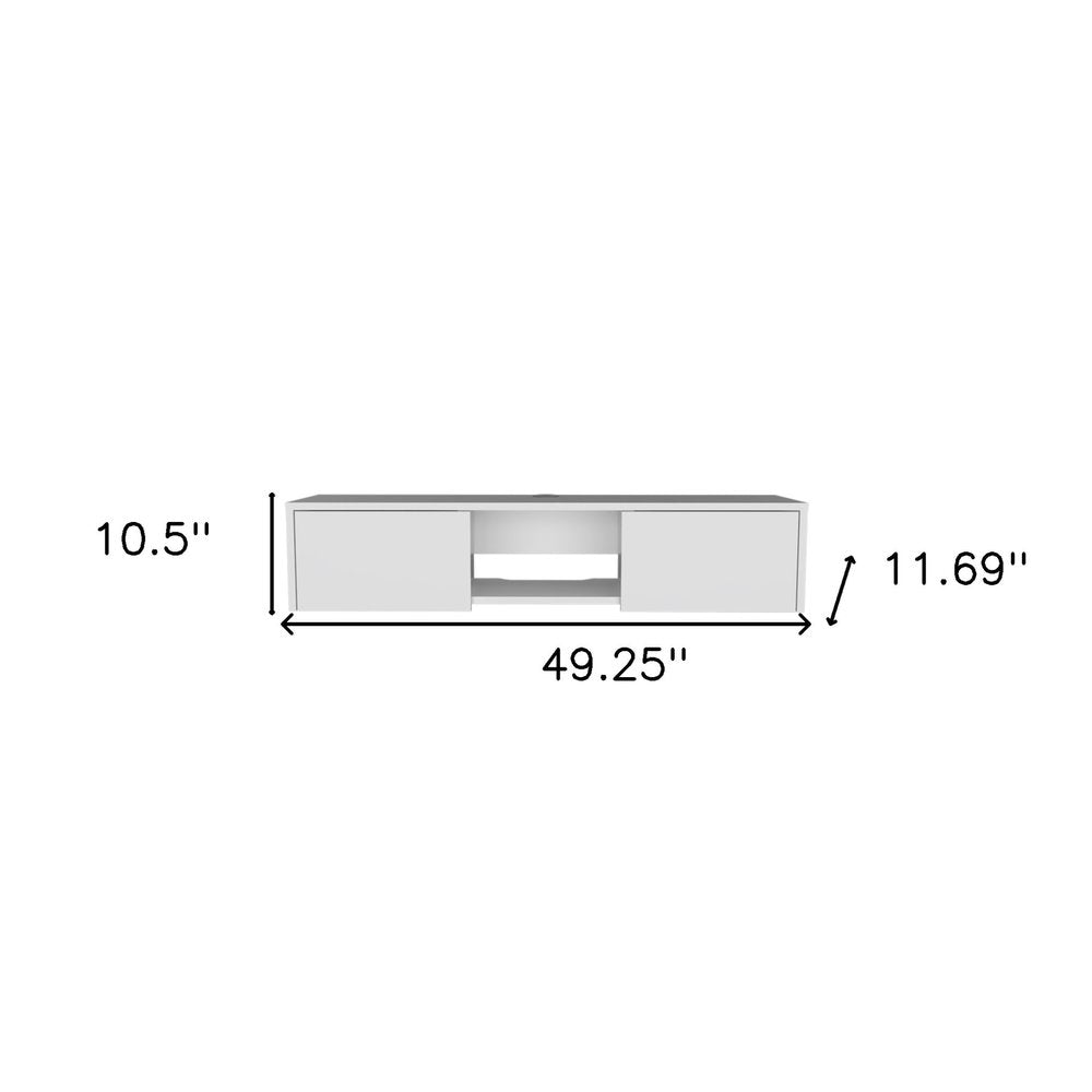 White Floating Mount TV Stand - 49-inch