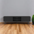 Black Wood Enclosed and Open Storage TV Stand - 71-inch