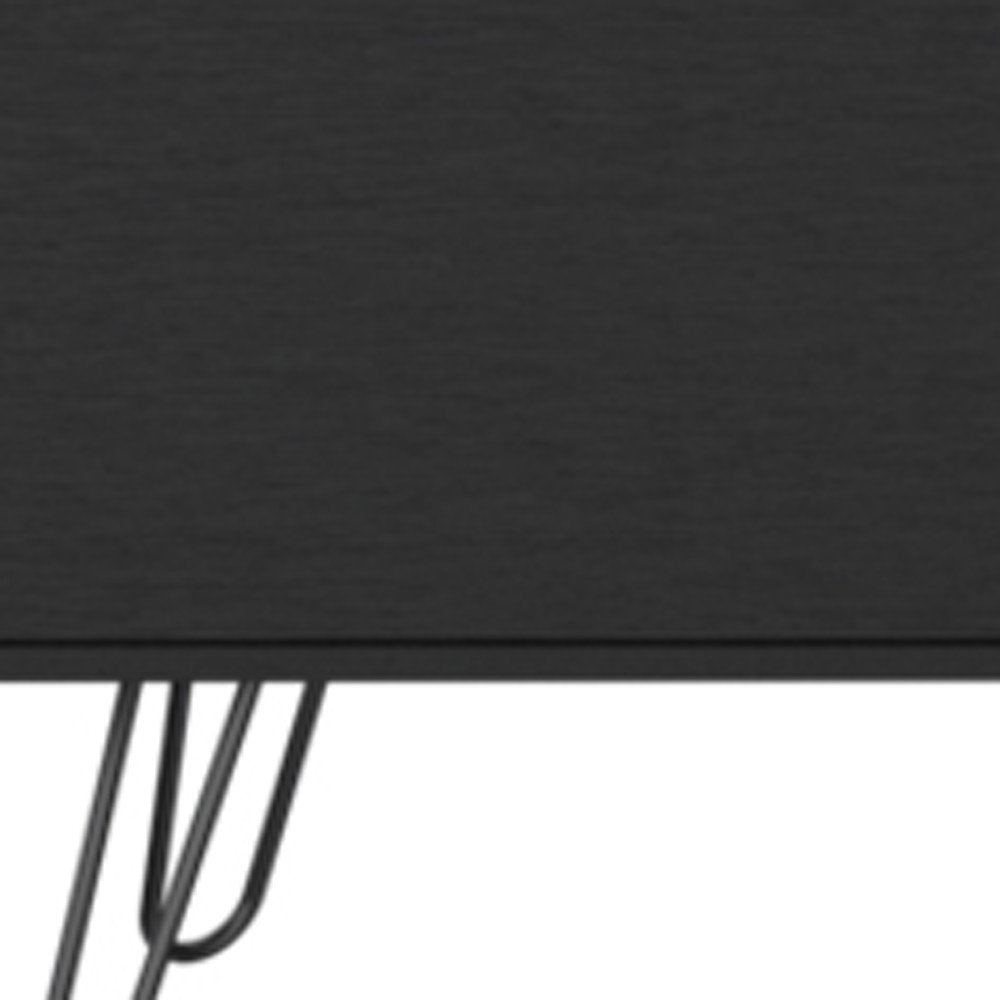 Black Wood Enclosed and Open Storage TV Stand - 71-inch