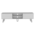 White Cabinet Open and Enclosed Storage TV Stand - 71-inch