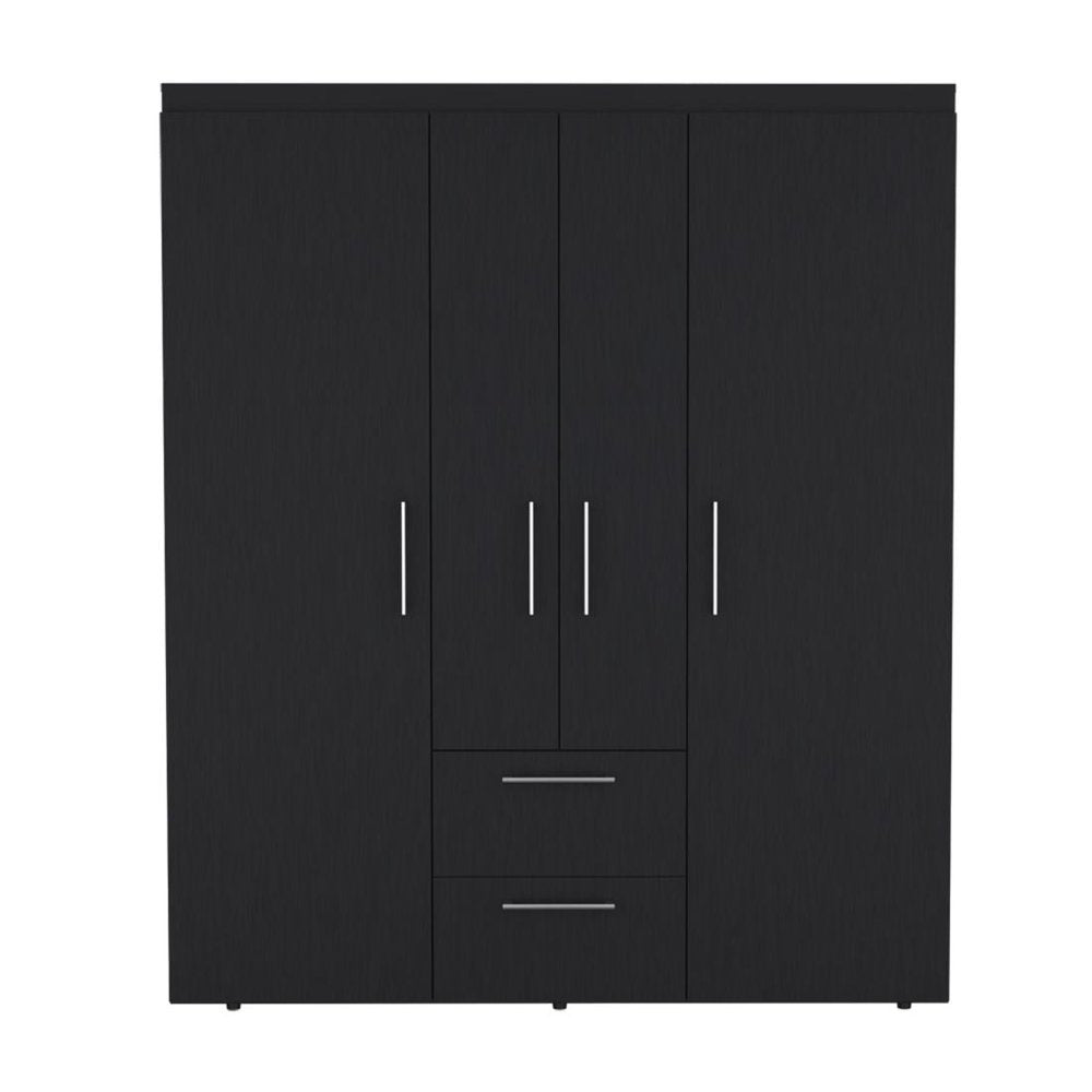 White Wood Four Door Two Drawer Combo Dresser - 70-inch