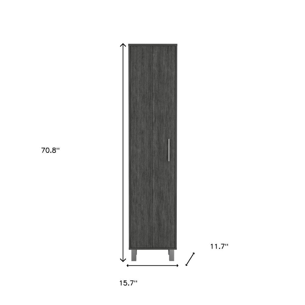 Gray Wood Pantry or Storage Closet - 71-inch
