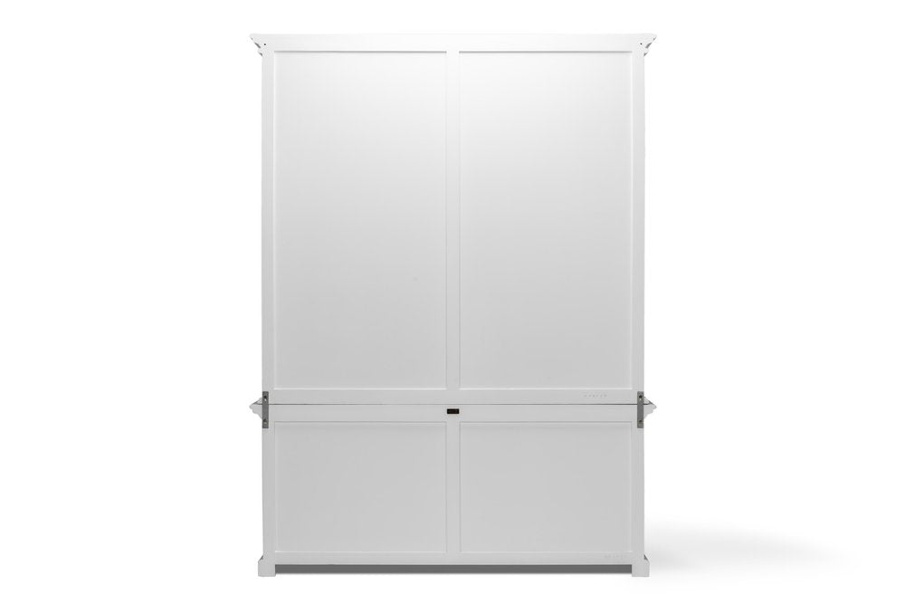 White Solid Wood Frame Dining Hutch with Fourteen Shelves - 65-inch