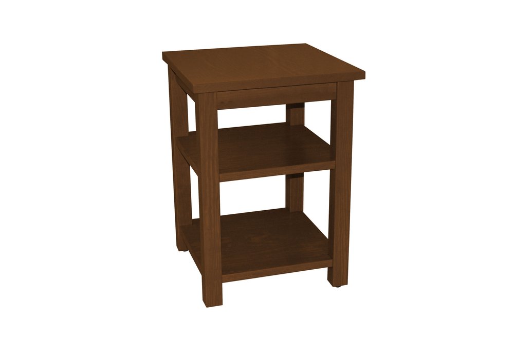Brown Solid Wood Nightstand - 28-inch