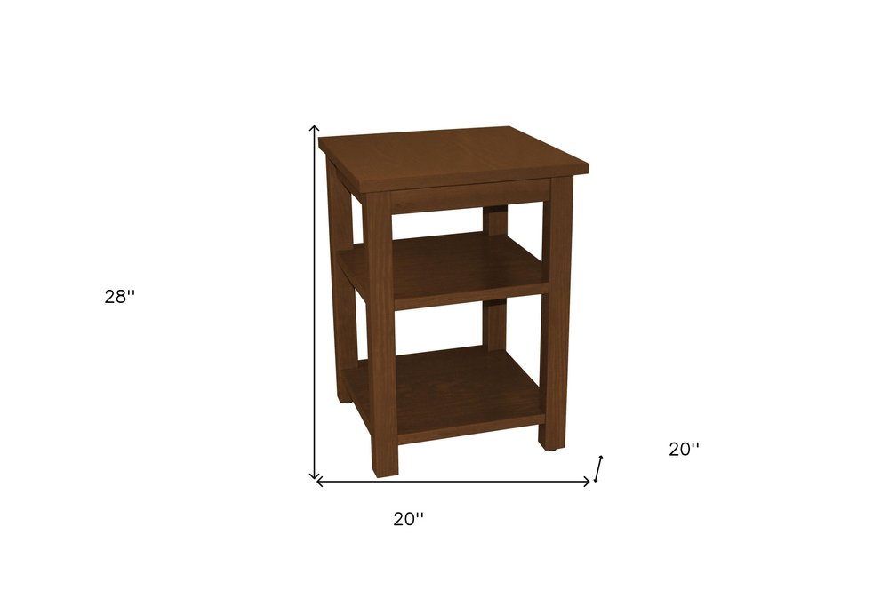 Brown Solid Wood Nightstand - 28-inch