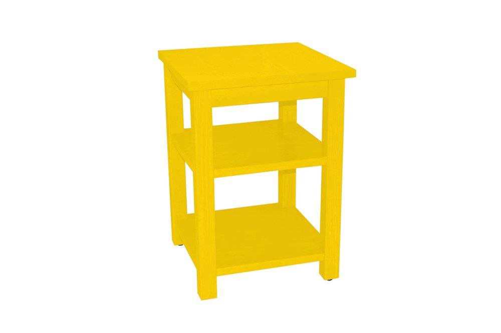 Yellow Solid Wood Nightstand - 28-inch