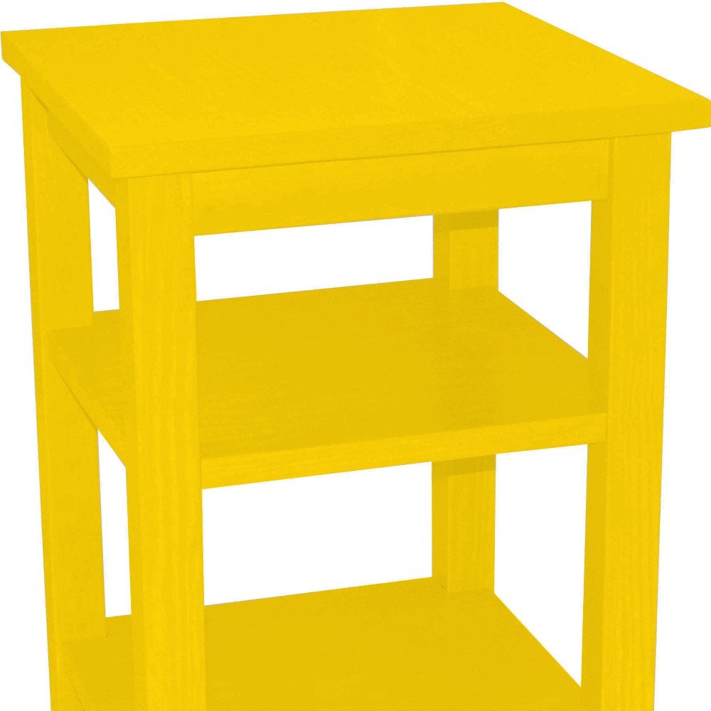 Yellow Solid Wood Nightstand - 28-inch