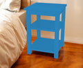 Blue Solid Wood Nightstand - 28-inch