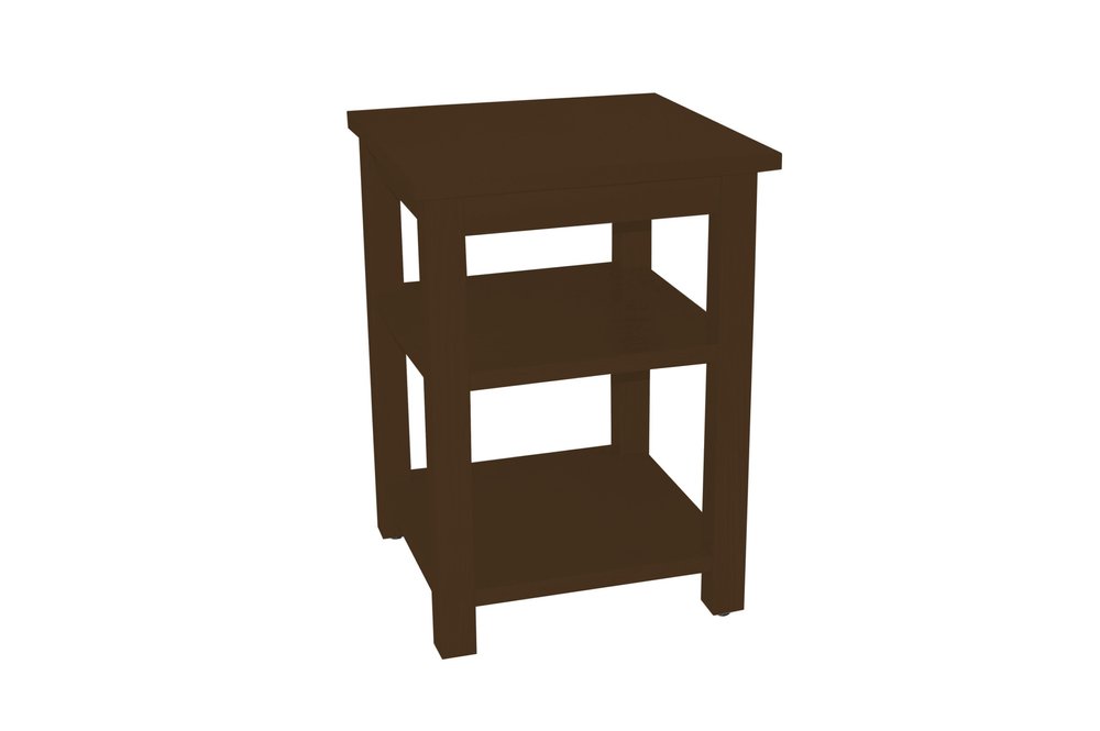 Dark Brown Solid Wood Nightstand - 28-inch