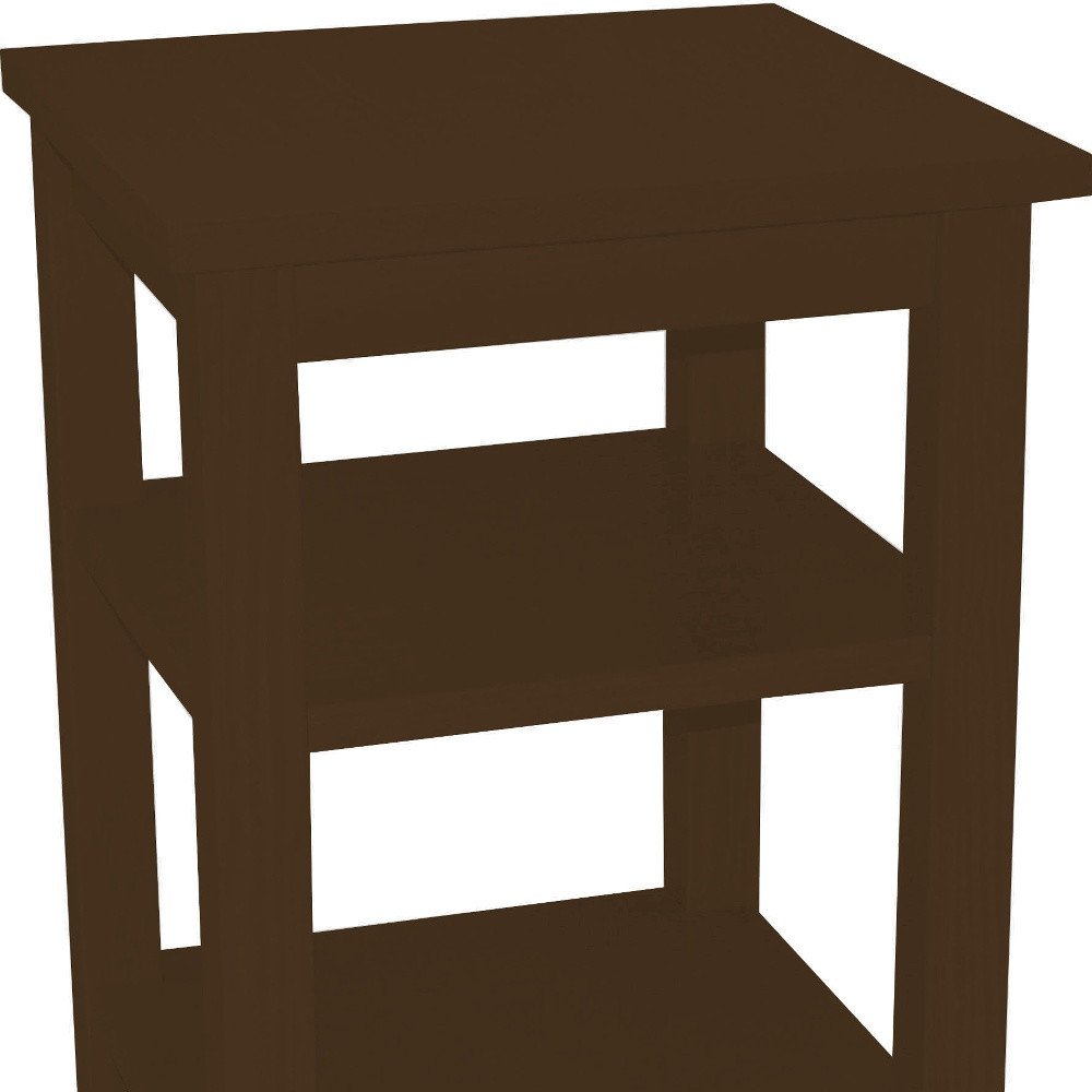 Dark Brown Solid Wood Nightstand - 28-inch