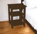 Dark Brown Solid Wood Nightstand - 28-inch