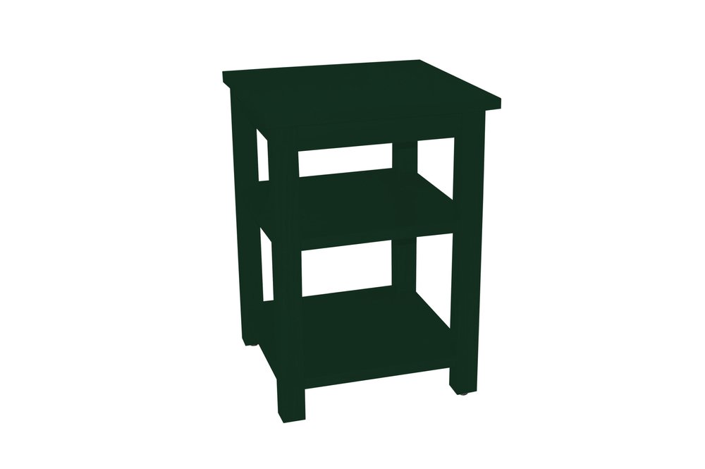 Dark Green Solid Wood Nightstand - 28-inch
