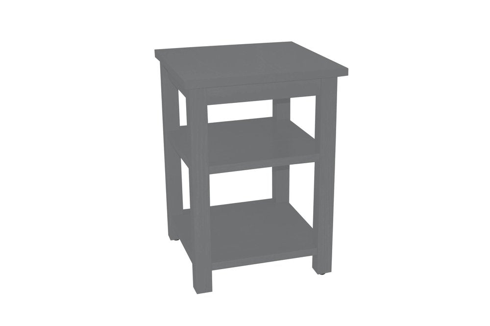 Gray Solid Wood Nightstand - 28-inch