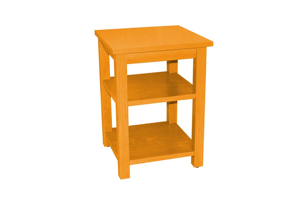 Yellow Solid Wood Nightstand - 28-inch