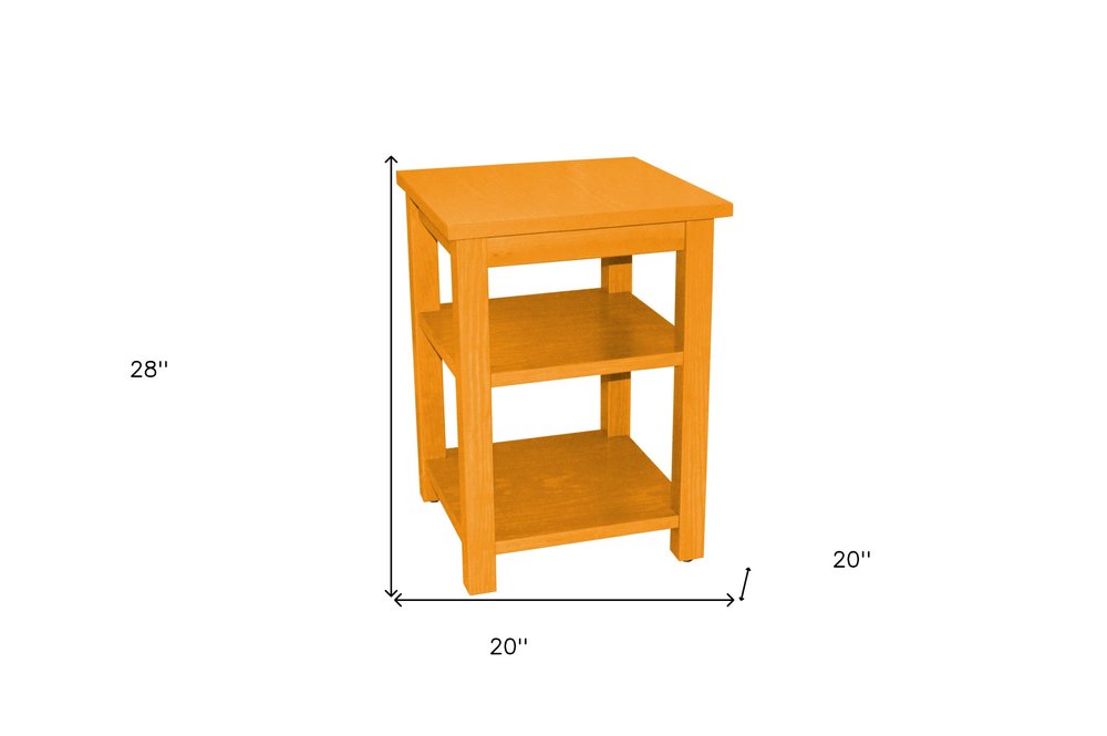 Yellow Solid Wood Nightstand - 28-inch
