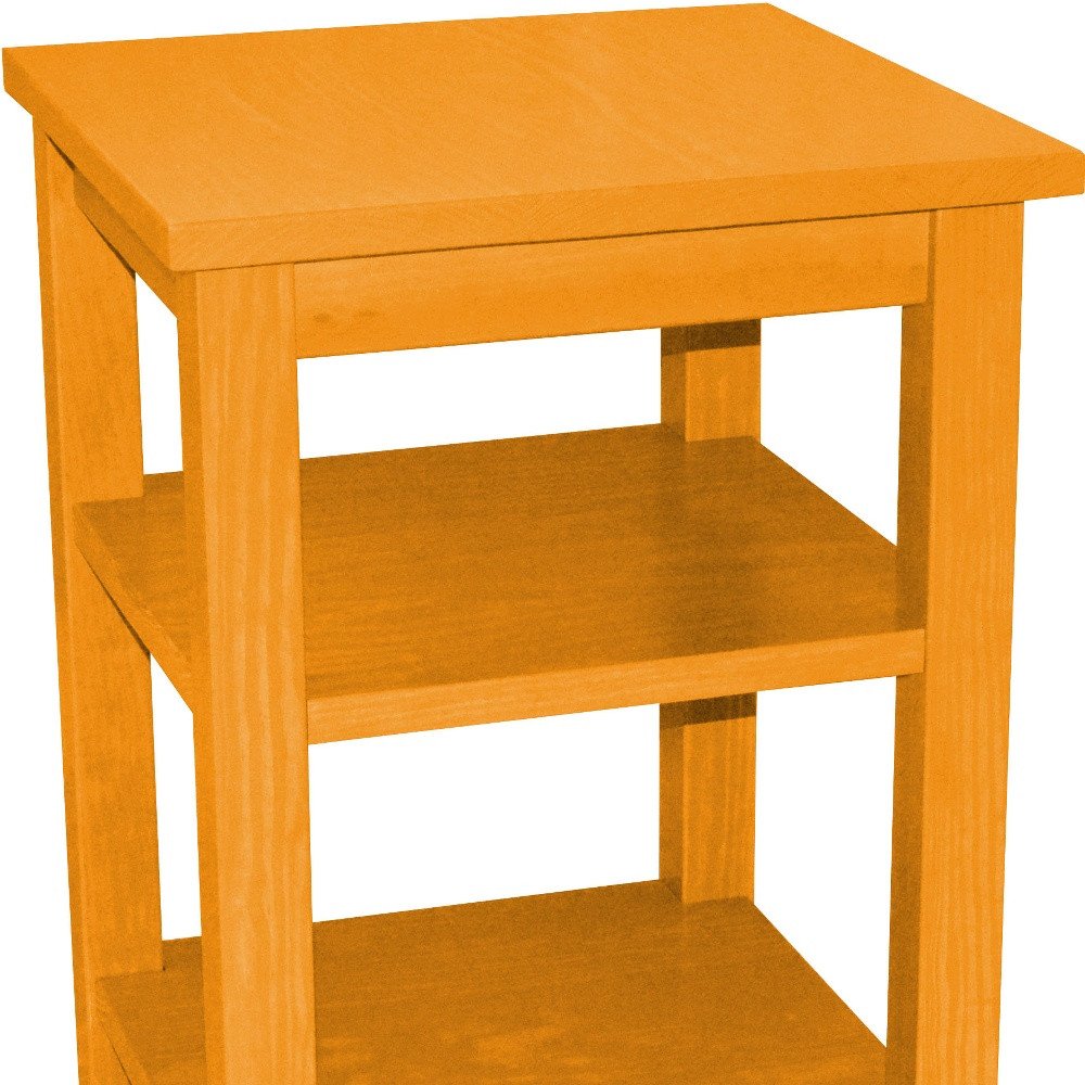 Yellow Solid Wood Nightstand - 28-inch