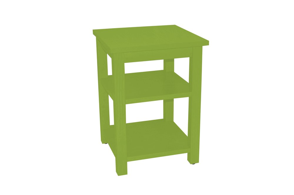 Green Solid Wood Nightstand - 28-inch