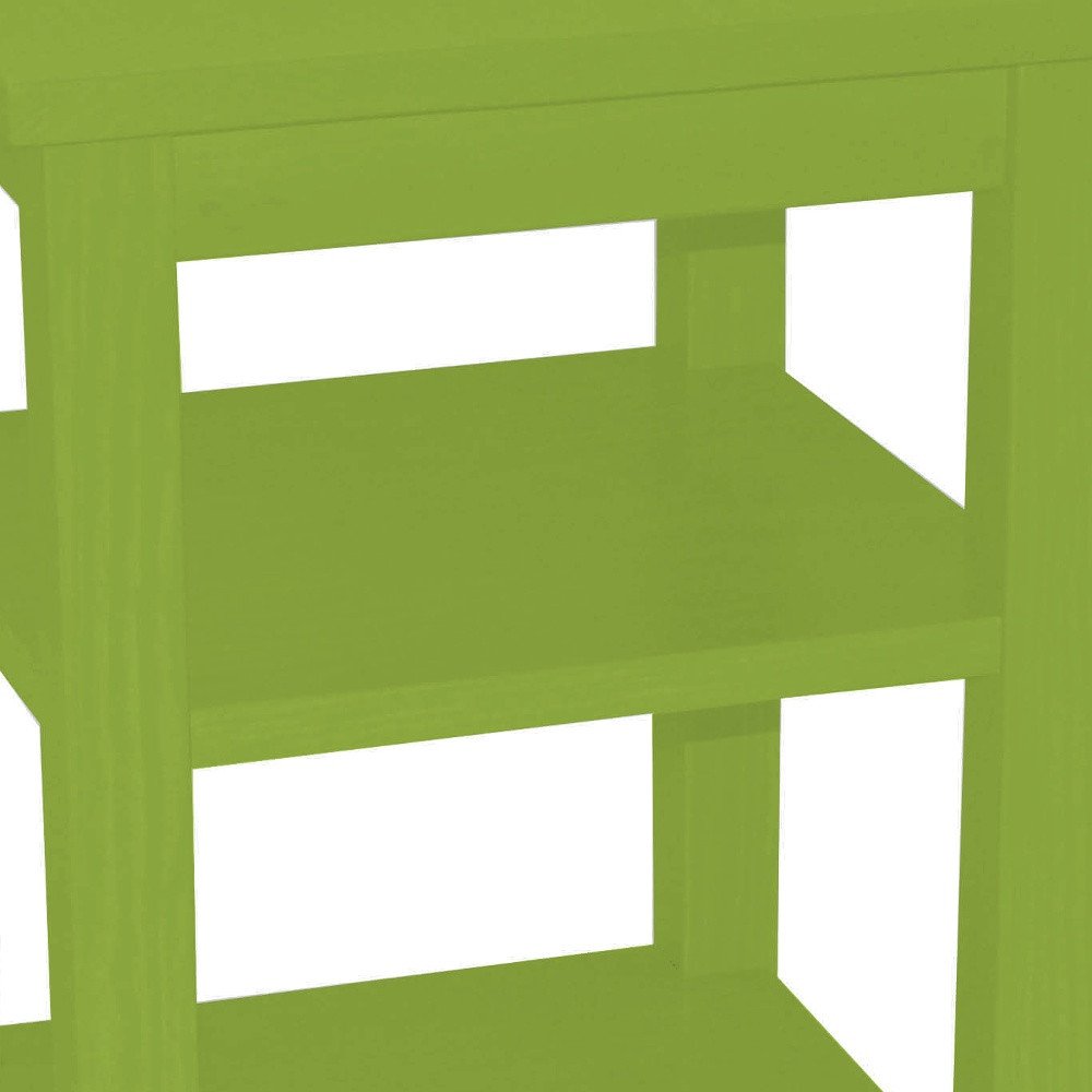 Green Solid Wood Nightstand - 28-inch