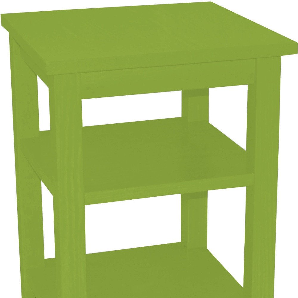 Green Solid Wood Nightstand - 28-inch
