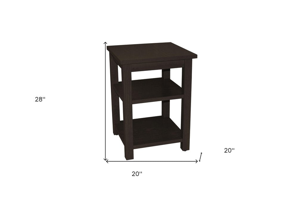 Brown Solid Wood Nightstand - 28-inch