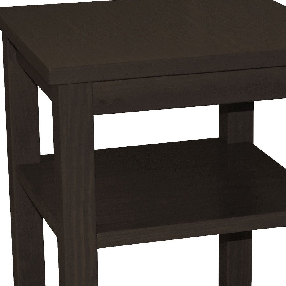 Brown Solid Wood Nightstand - 28-inch