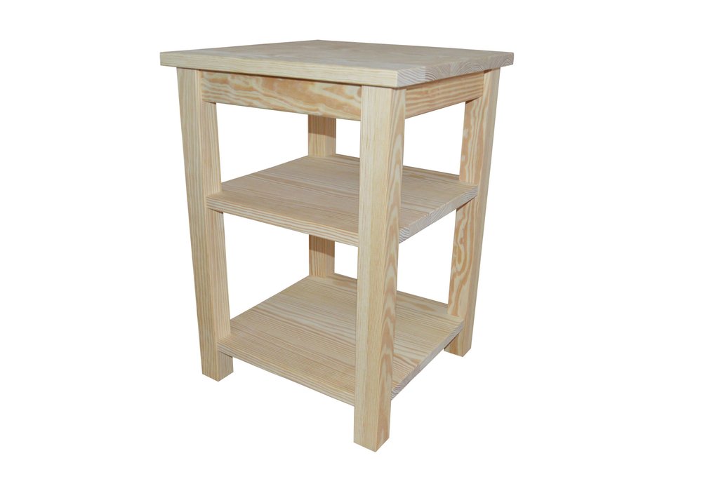 Tan Solid Wood Nightstand - 28-inch