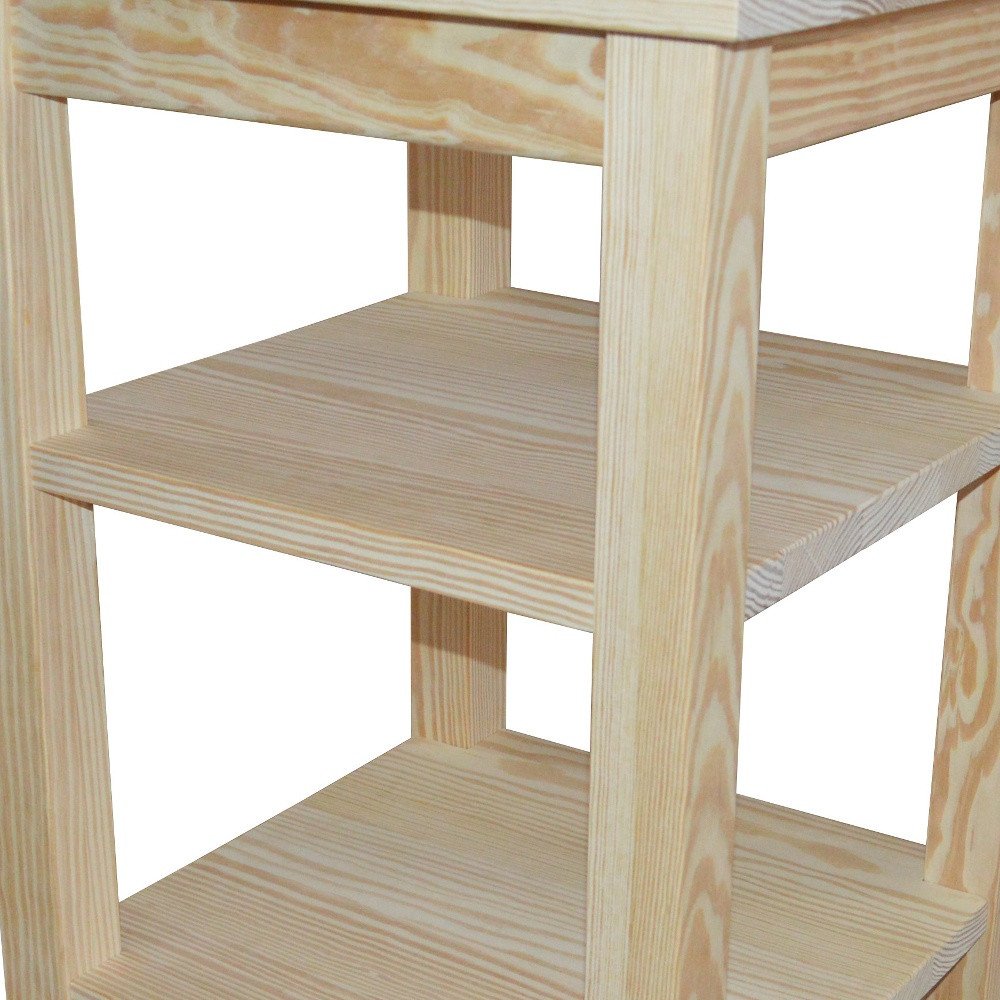 Tan Solid Wood Nightstand - 28-inch