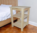 Tan Solid Wood Nightstand - 28-inch