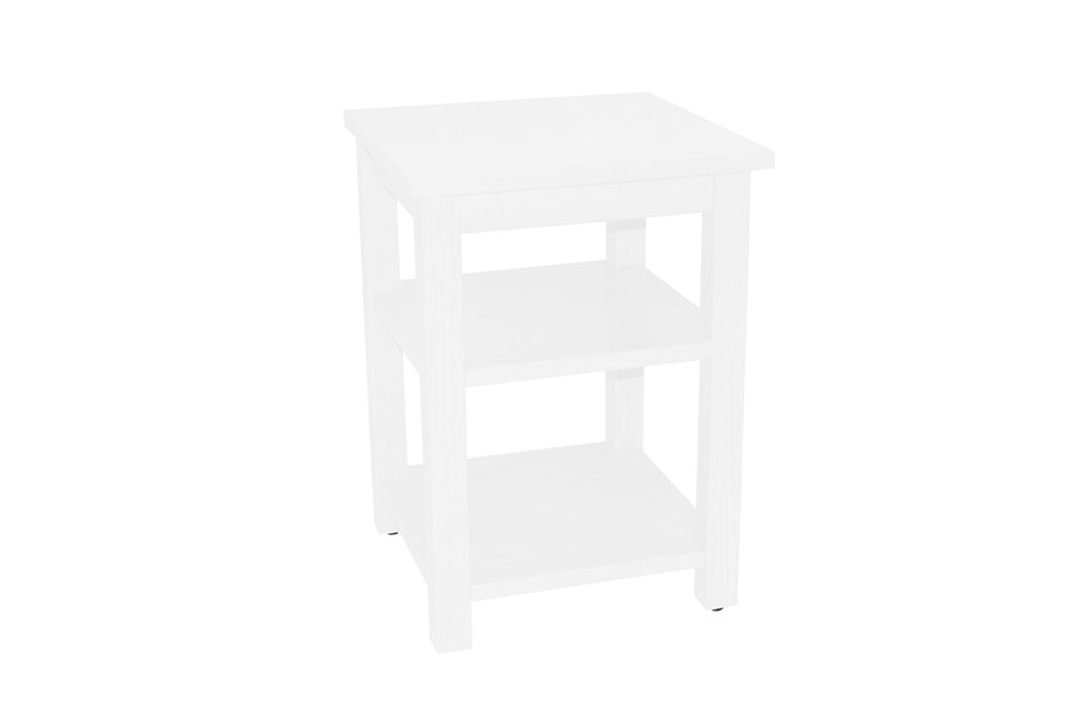 White Solid Wood Nightstand - 28-inch