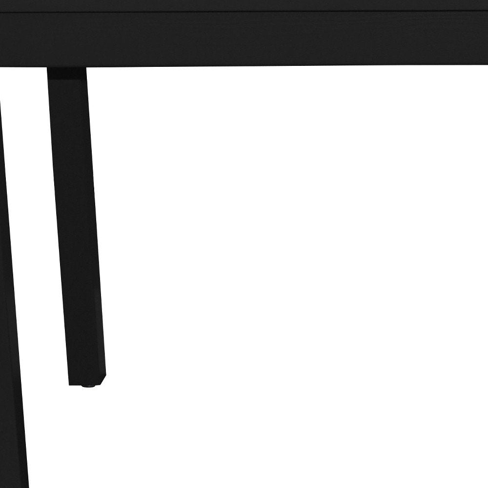 Black Solid Wood Dining Table - 48-inch