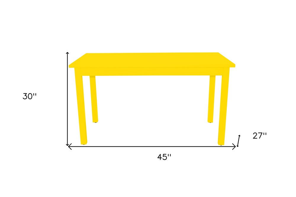Yellow Solid Wood Dining Table - 48-inch