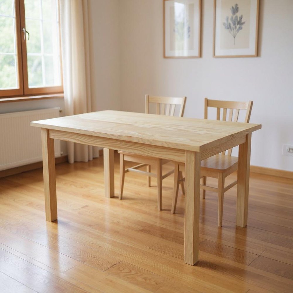 Natural Solid Wood Dining Table - 48-inch
