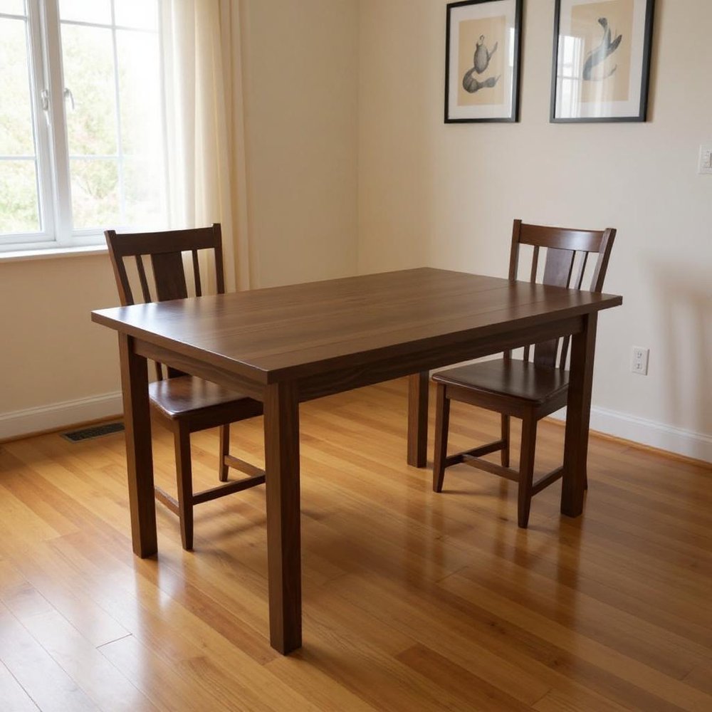 Raw Umber Solid Wood Dining Table - 60-inch