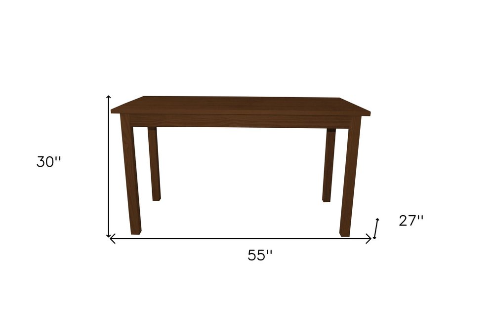 Raw Umber Solid Wood Dining Table - 60-inch