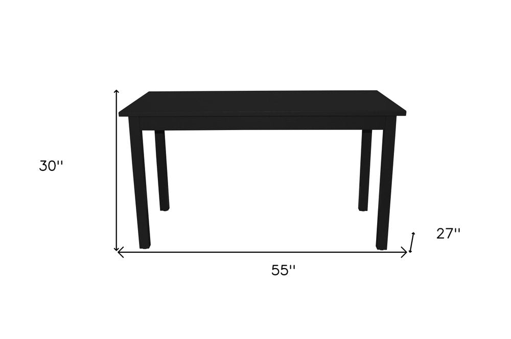 Black Solid Wood Dining Table - 60-inch