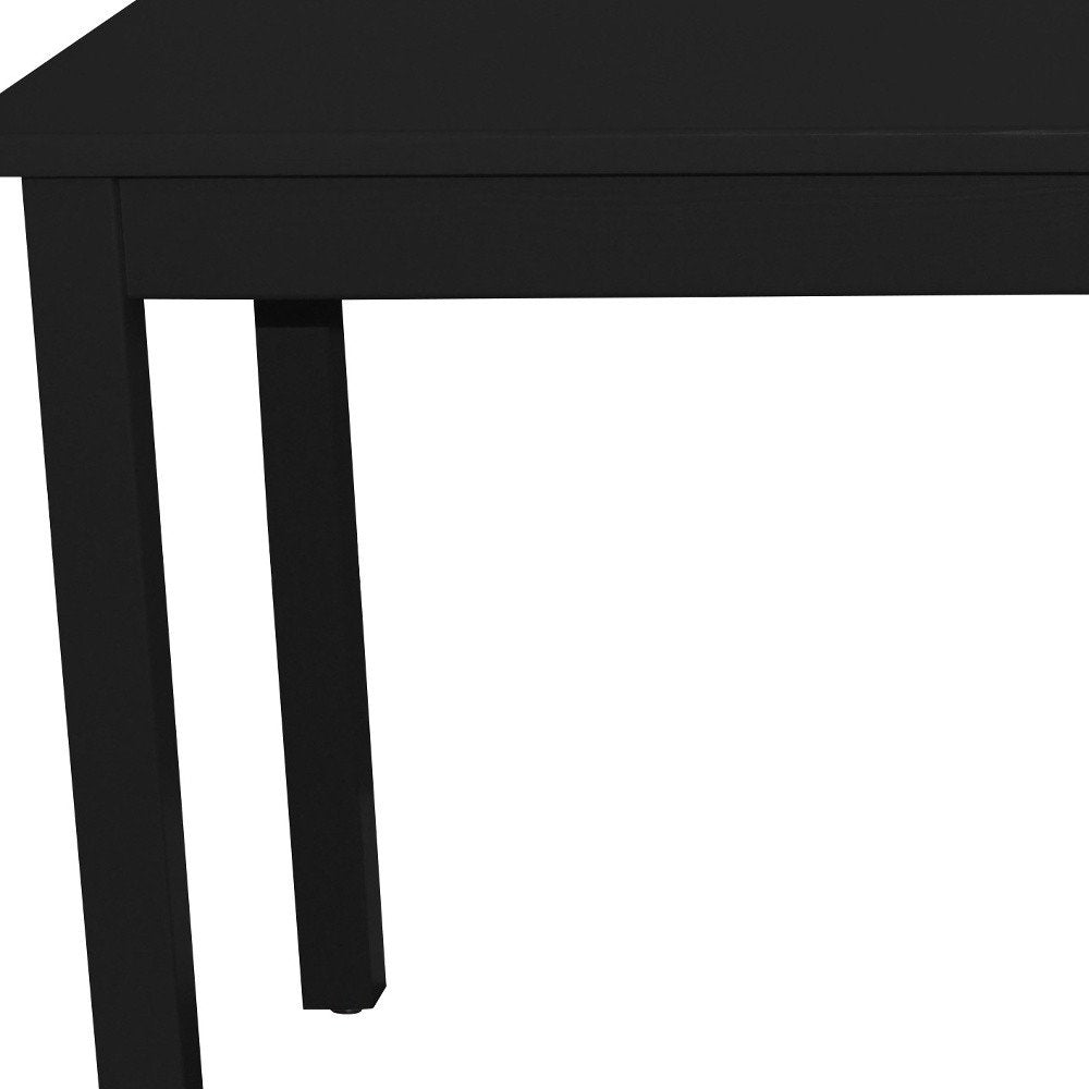 Black Solid Wood Dining Table - 60-inch